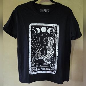 Wanderlust | Black & White Oversized T-Shirt 'La Mama', Size XS